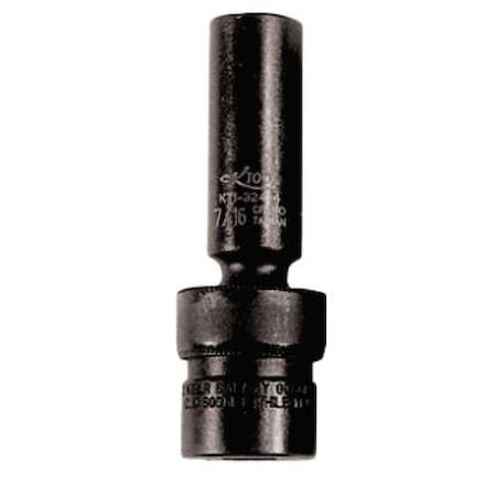 K-Tool International Swivel Deep 6 Point Impact Socket, 7/16In., 3/8In. Drive KTI32414